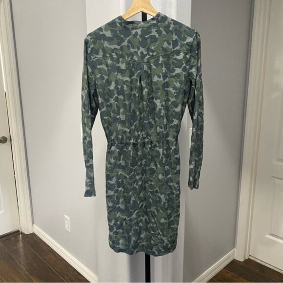 Anthropologie Cloth & Stone Nina Camo Mini Shirtdress Green Size Small Sz Small - Picture 6 of 6